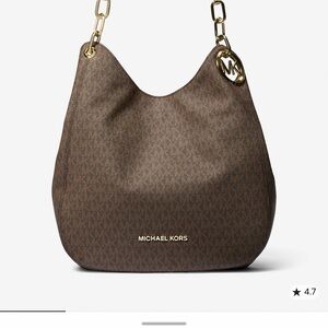 Michael Kors Brown Hobo Bag with Gold Accents